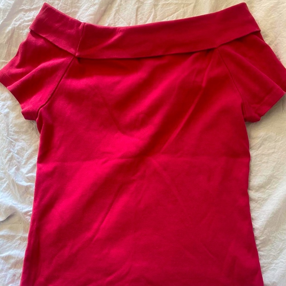 Hot pink off the shoulder top